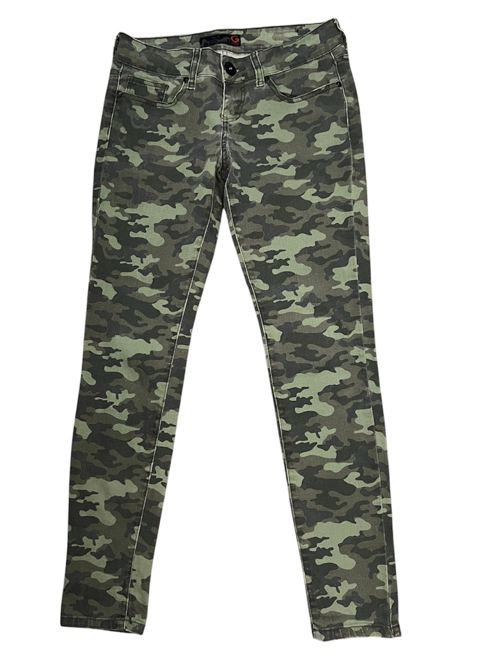 G by Guess Olive Green Camo Skinny Jeans Low Rise